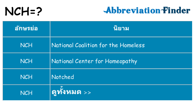 อะไรไม่ nch ถึง