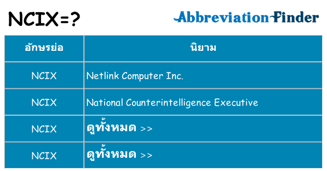 อะไรไม่ ncix ถึง