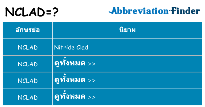 อะไรไม่ nclad ถึง