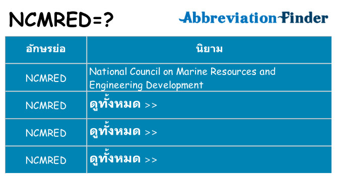 อะไรไม่ ncmred ถึง