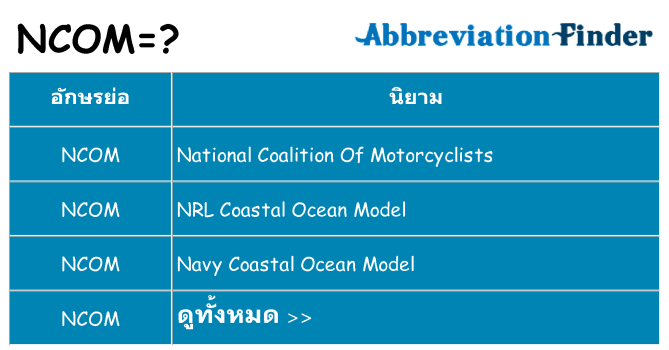 อะไรไม่ ncom ถึง