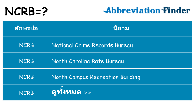 อะไรไม่ ncrb ถึง
