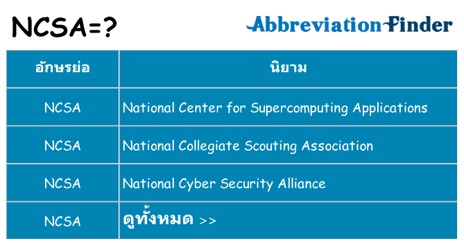 อะไรไม่ ncsa ถึง