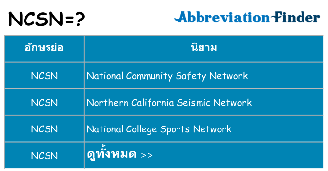 อะไรไม่ ncsn ถึง