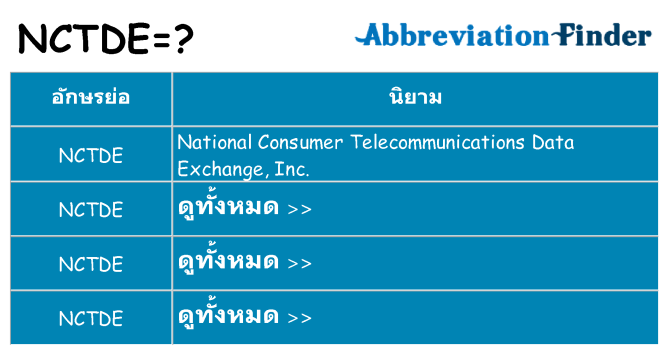 อะไรไม่ nctde ถึง