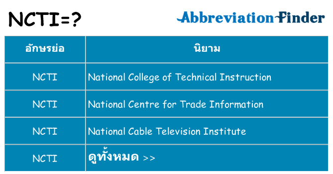 อะไรไม่ ncti ถึง