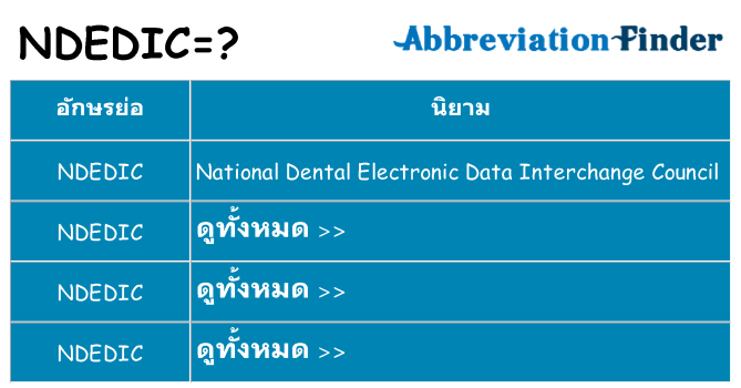อะไรไม่ ndedic ถึง