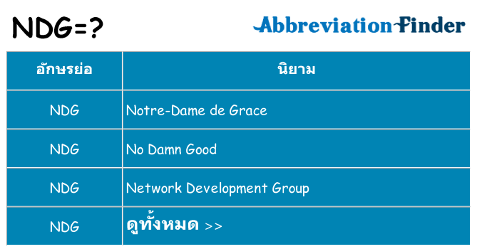 อะไรไม่ ndg ถึง