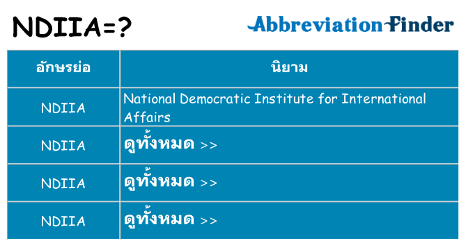 อะไรไม่ ndiia ถึง