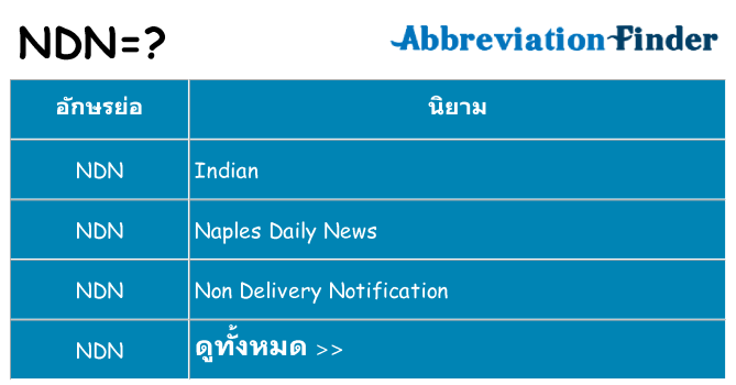 อะไรไม่ ndn ถึง