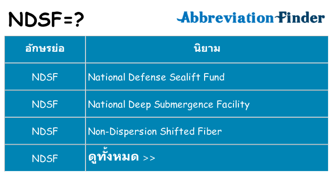 อะไรไม่ ndsf ถึง