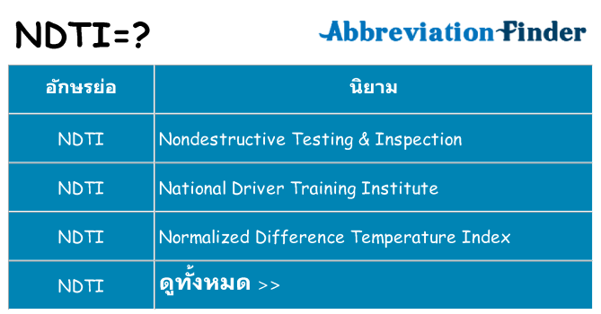 อะไรไม่ ndti ถึง