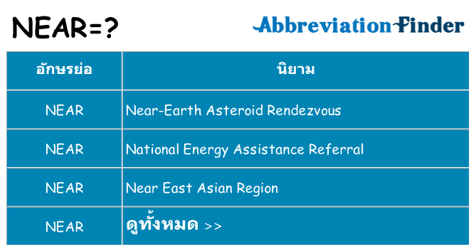 อะไรไม่ near ถึง
