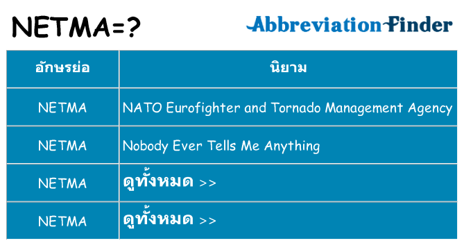 อะไรไม่ netma ถึง