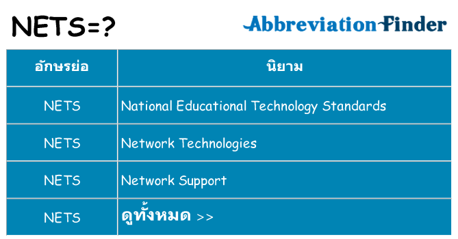 อะไรไม่ nets ถึง