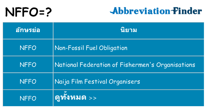 อะไรไม่ nffo ถึง
