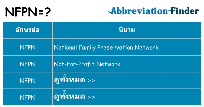 อะไรไม่ nfpn ถึง