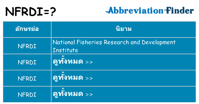อะไรไม่ nfrdi ถึง
