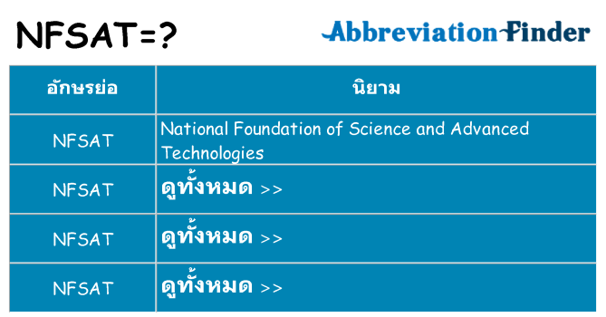 อะไรไม่ nfsat ถึง