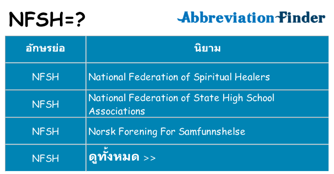 อะไรไม่ nfsh ถึง