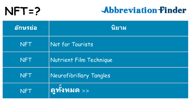 อะไรไม่ nft ถึง