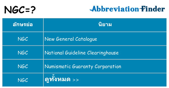 อะไรไม่ ngc ถึง