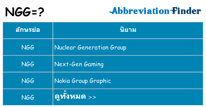 อะไรไม่ ngg ถึง