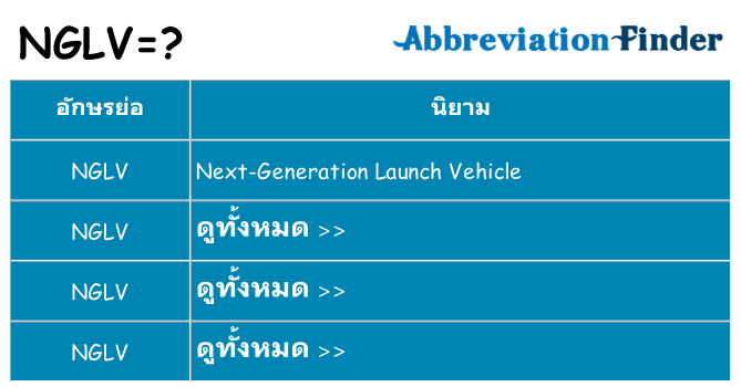อะไรไม่ nglv ถึง