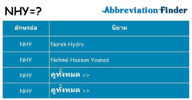 อะไรไม่ nhy ถึง
