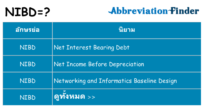 อะไรไม่ nibd ถึง