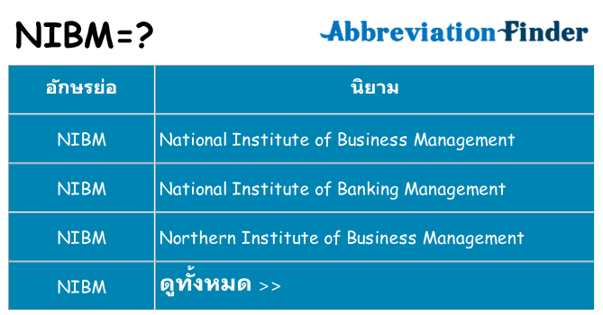 อะไรไม่ nibm ถึง
