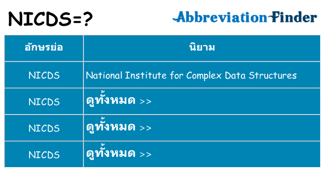 อะไรไม่ nicds ถึง