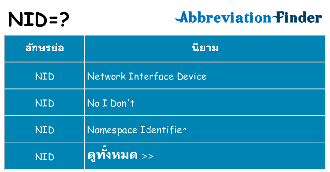อะไรไม่ nid ถึง