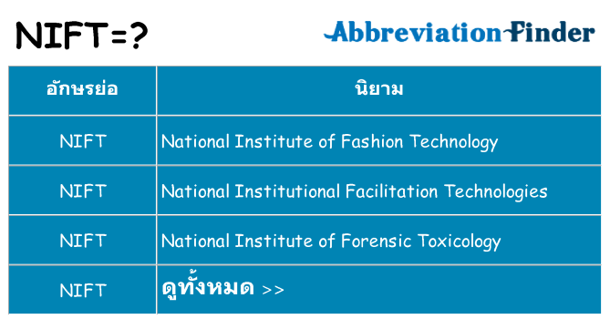 อะไรไม่ nift ถึง