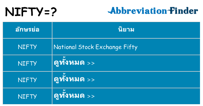 อะไรไม่ nifty ถึง