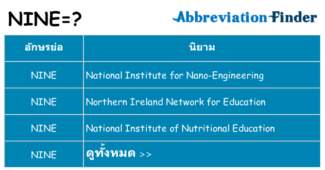 อะไรไม่ nine ถึง