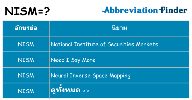 อะไรไม่ nism ถึง