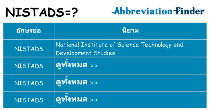 อะไรไม่ nistads ถึง