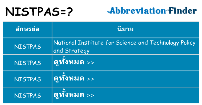อะไรไม่ nistpas ถึง