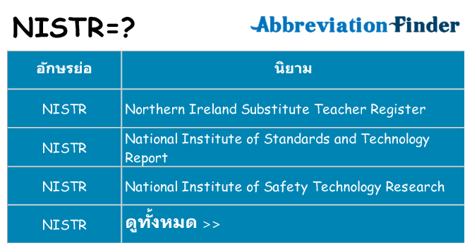 อะไรไม่ nistr ถึง