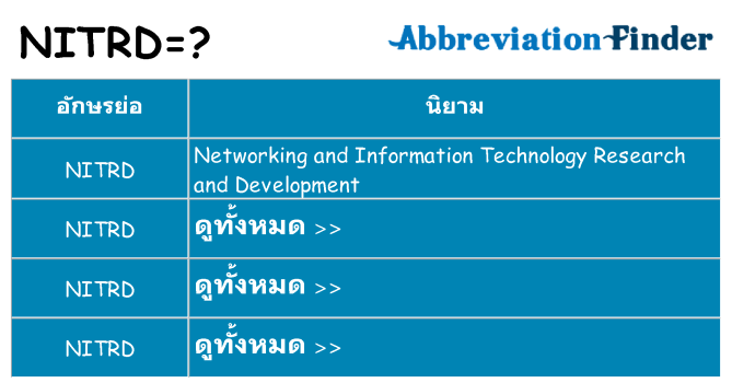 อะไรไม่ nitrd ถึง