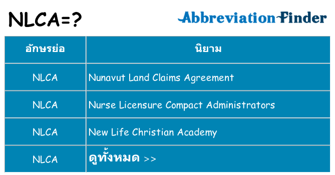 อะไรไม่ nlca ถึง