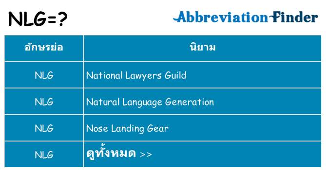 อะไรไม่ nlg ถึง