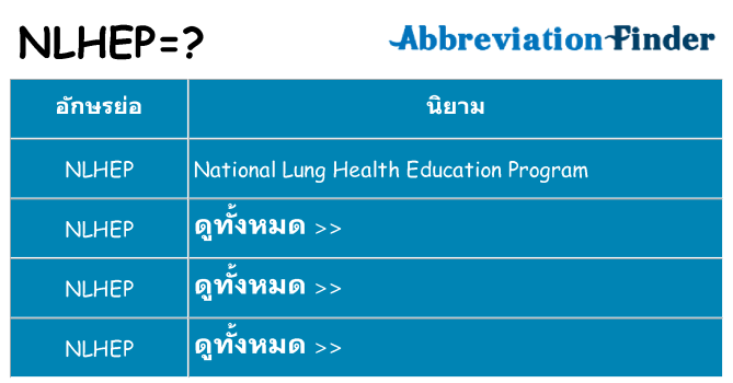 อะไรไม่ nlhep ถึง