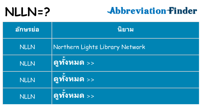 อะไรไม่ nlln ถึง