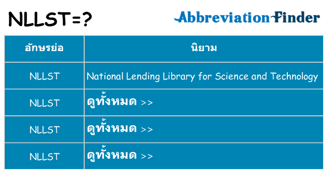 อะไรไม่ nllst ถึง