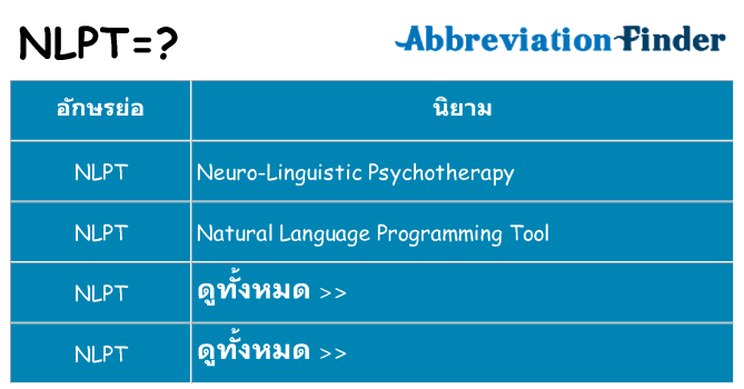 อะไรไม่ nlpt ถึง