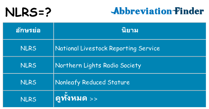 อะไรไม่ nlrs ถึง