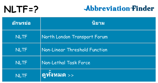 อะไรไม่ nltf ถึง