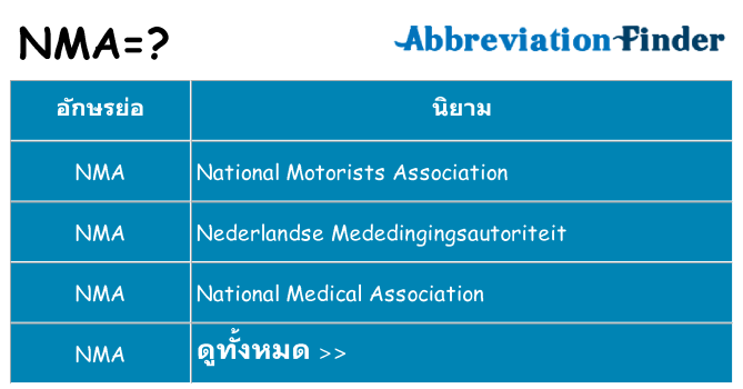 อะไรไม่ nma ถึง